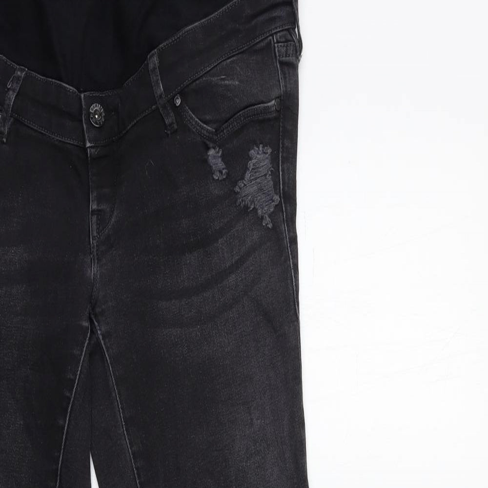 H&M Womens Black  Denim Skinny Jeans Size 12 L32 in