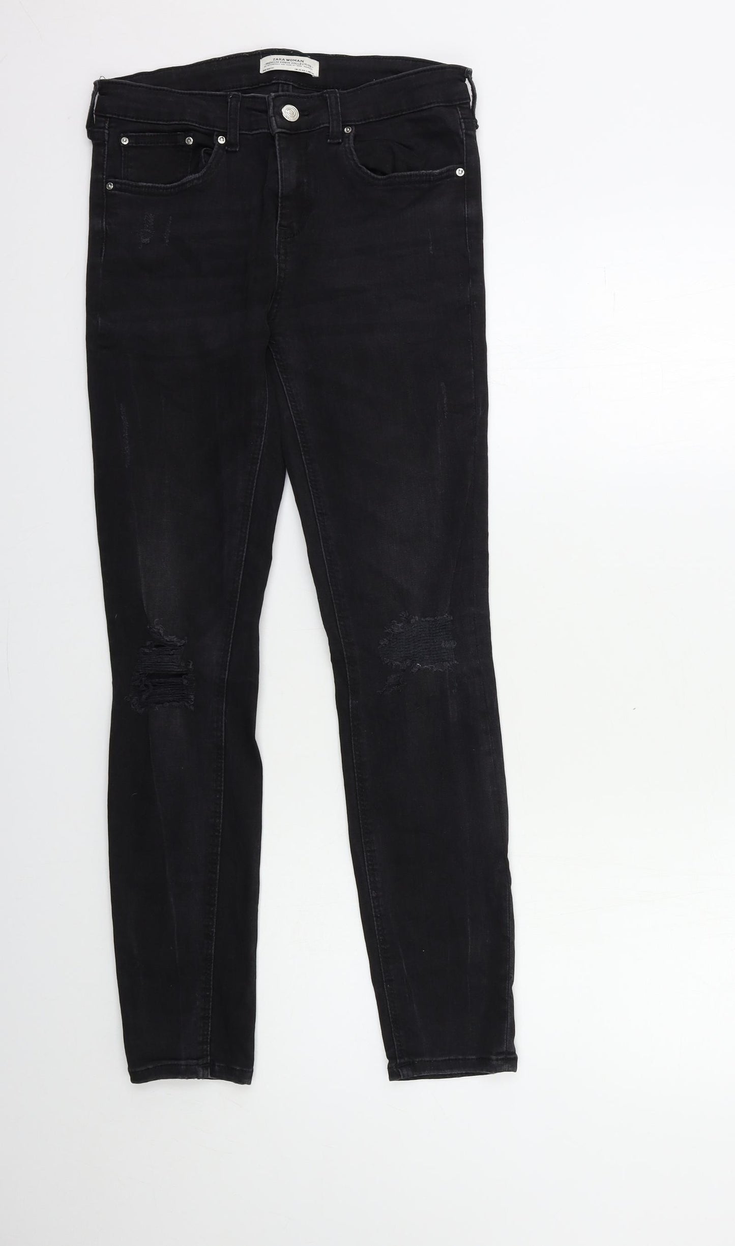 Zara Womens Black  Denim Skinny Jeans Size 10 L28 in