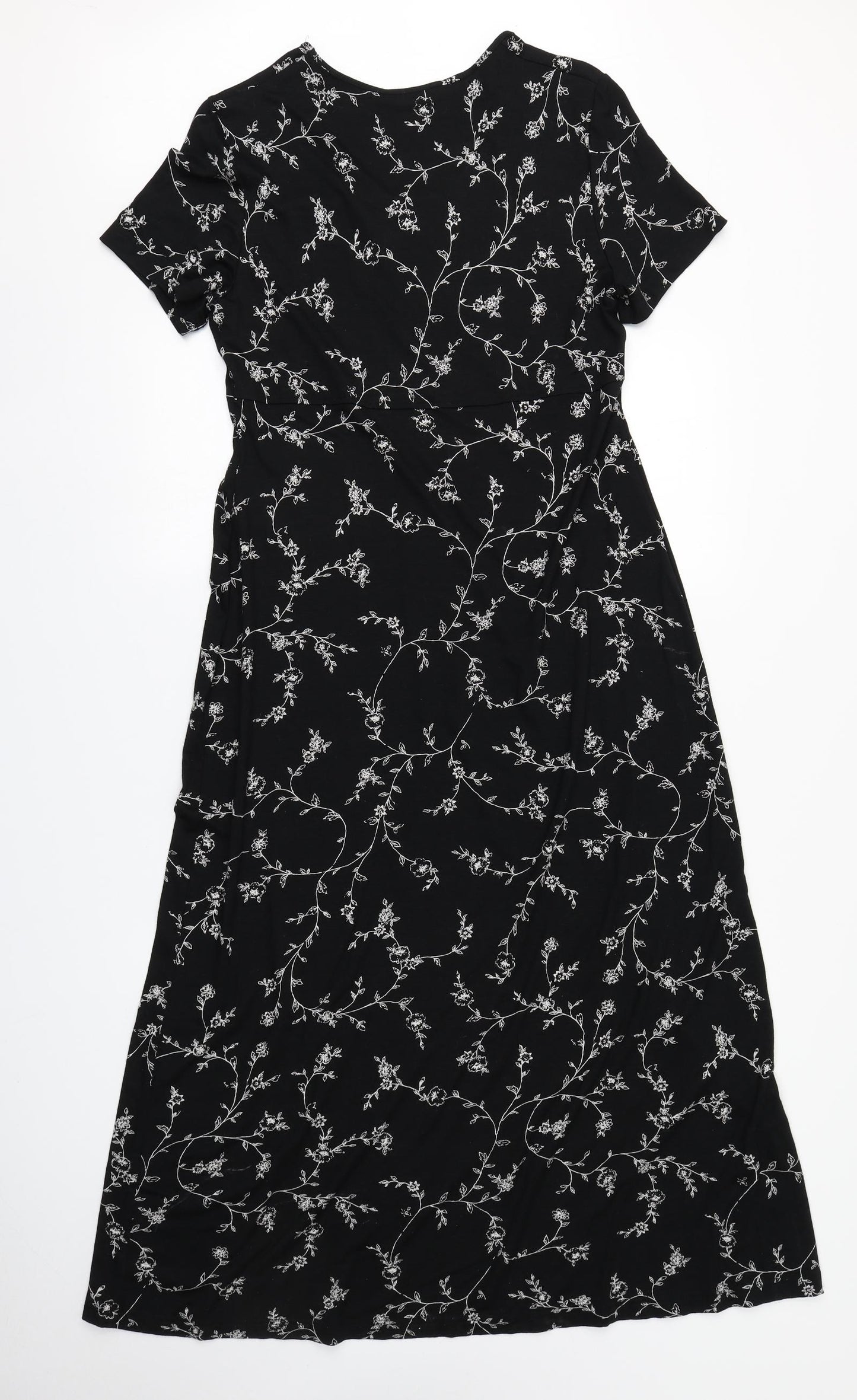 Marks & Spencer Womens Black Floral  Maxi  Size 14