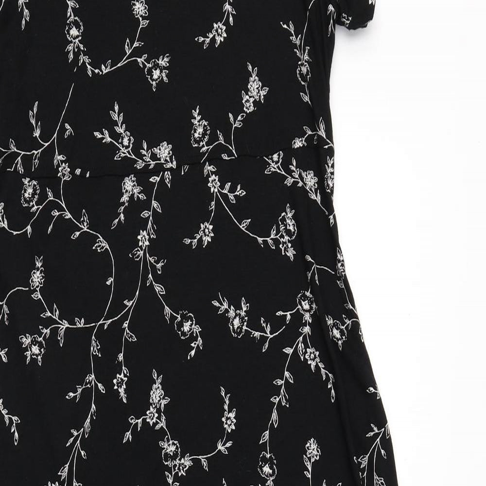 Marks & Spencer Womens Black Floral  Maxi  Size 14