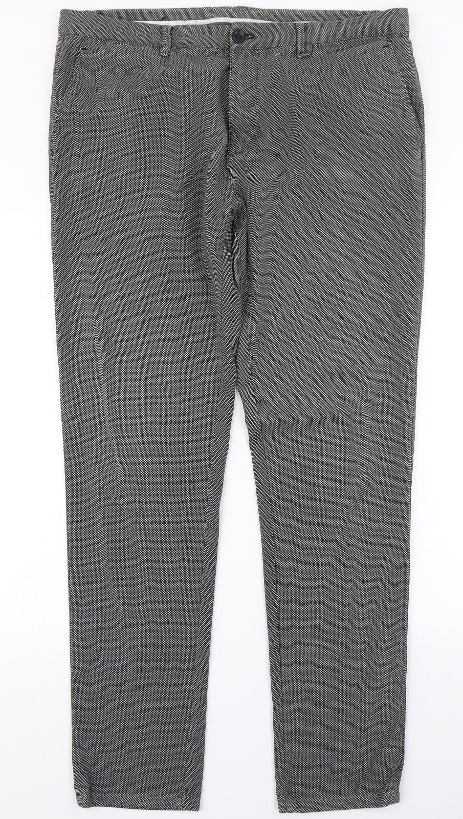Zara Mens Grey Check  Trousers  Size 36 in L31 in