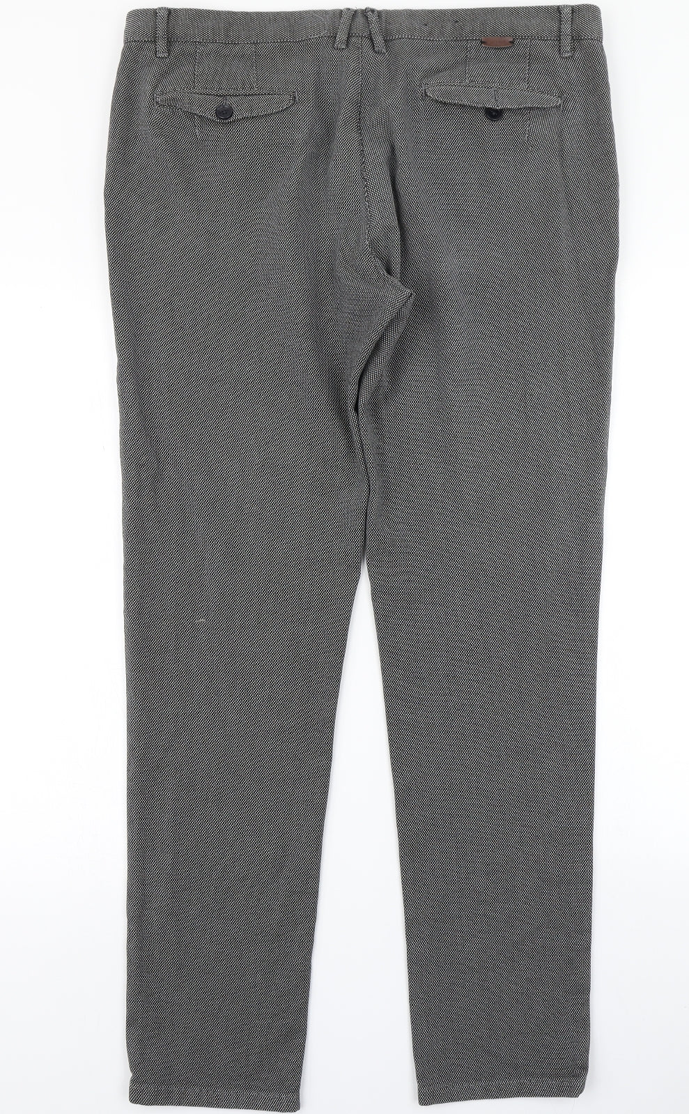 Zara Mens Grey Check  Trousers  Size 36 in L31 in