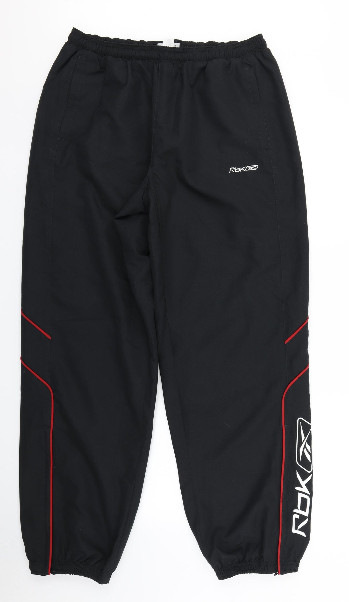 Reebok Mens Black   Windbreaker Trousers Size L L30 in