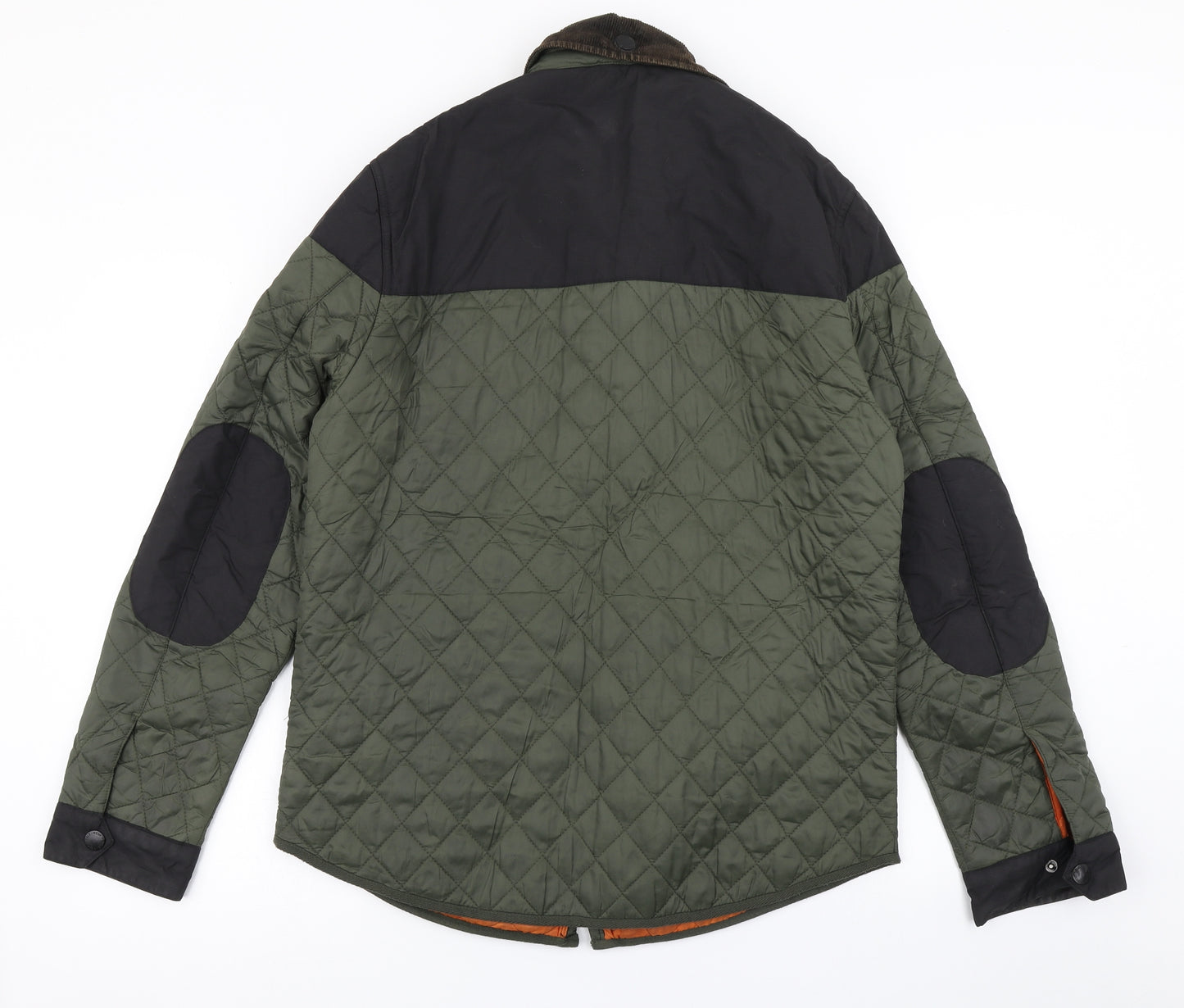 DBLE Mesh Mens Green Argyle/Diamond  Pea Coat Coat Size L
