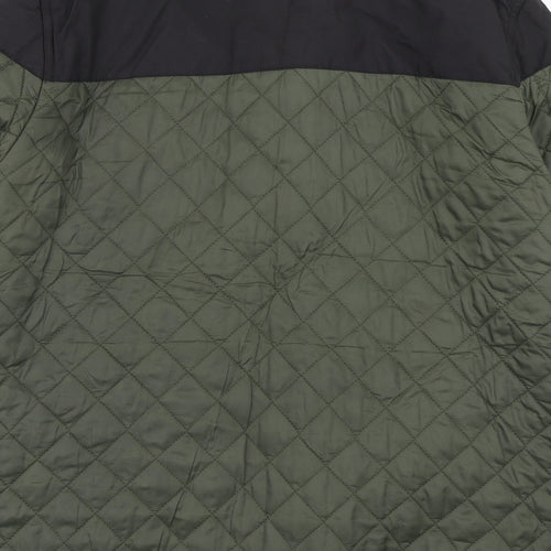 DBLE Mesh Mens Green Argyle/Diamond  Pea Coat Coat Size L