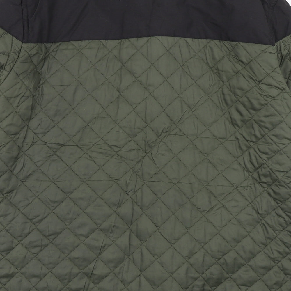 DBLE Mesh Mens Green Argyle/Diamond  Pea Coat Coat Size L
