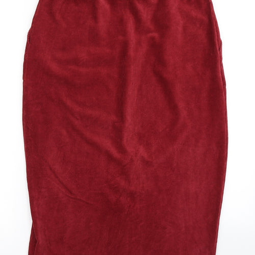 TU Womens Red  Corduroy Straight & Pencil Skirt Size 14
