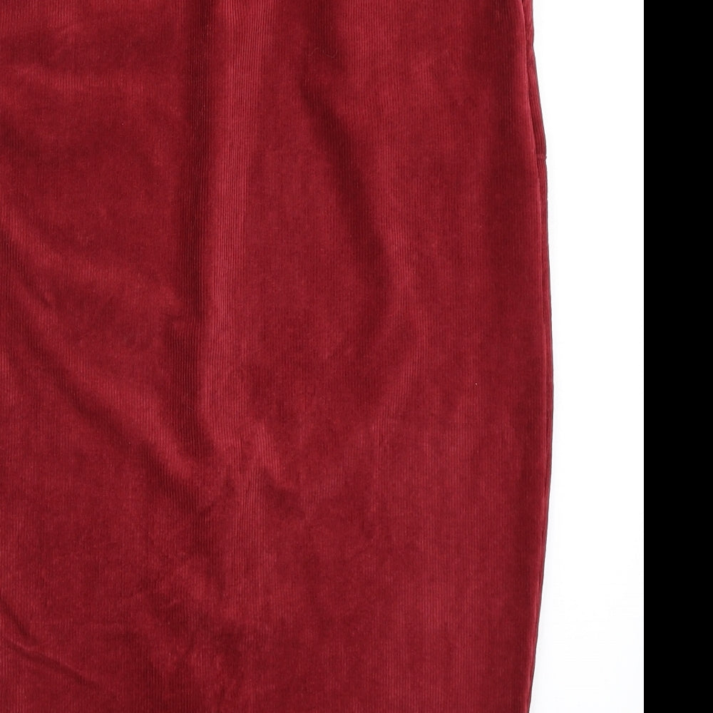 TU Womens Red  Corduroy Straight & Pencil Skirt Size 14