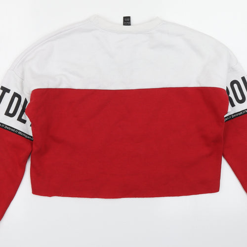 915 Generation Girls Red Colourblock  Pullover Sweatshirt Size 12-13 Years  - Cropped