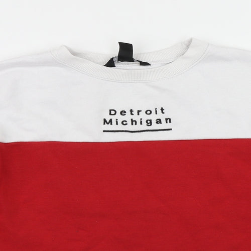 915 Generation Girls Red Colourblock  Pullover Sweatshirt Size 12-13 Years  - Cropped