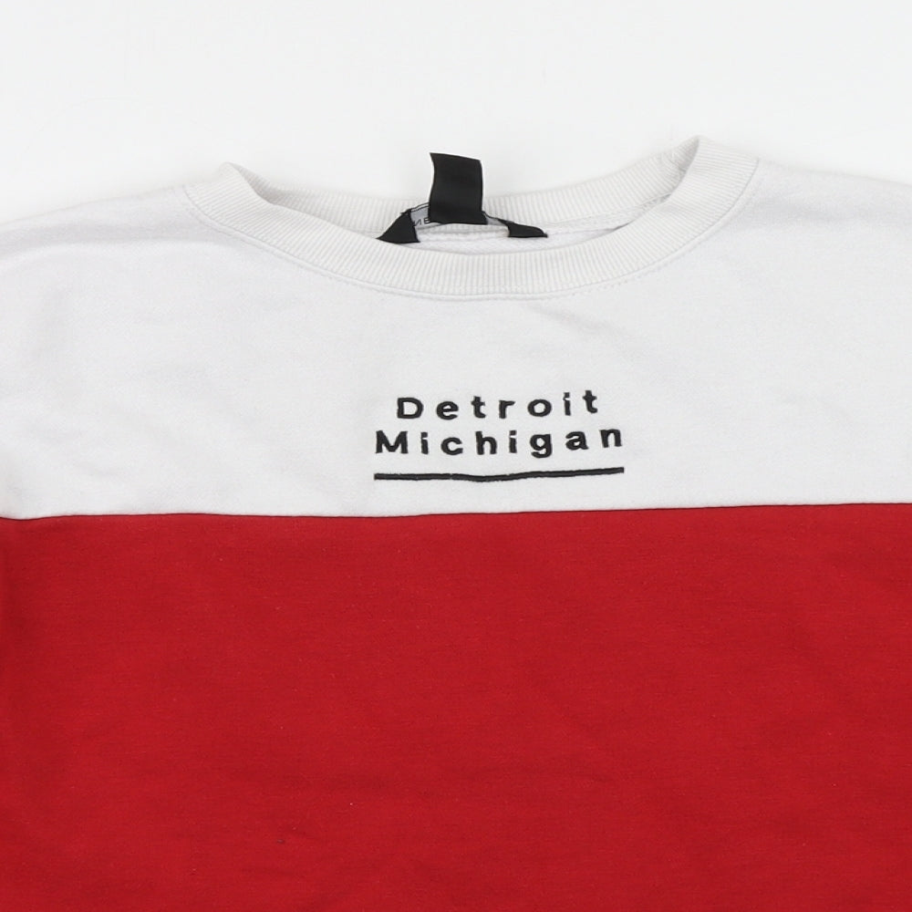 915 Generation Girls Red Colourblock  Pullover Sweatshirt Size 12-13 Years  - Cropped