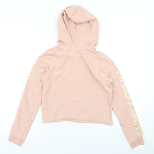 H_&M Girls Pink   Pullover Hoodie Size 11-12 Years  - Cropped