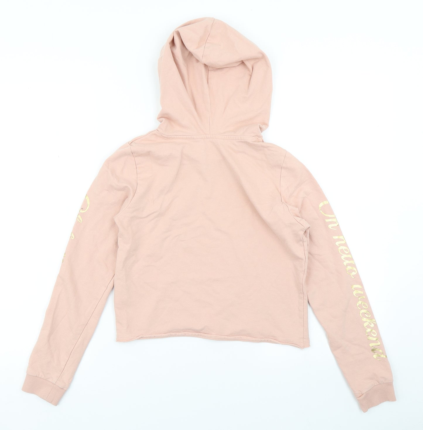 H_&M Girls Pink   Pullover Hoodie Size 11-12 Years  - Cropped