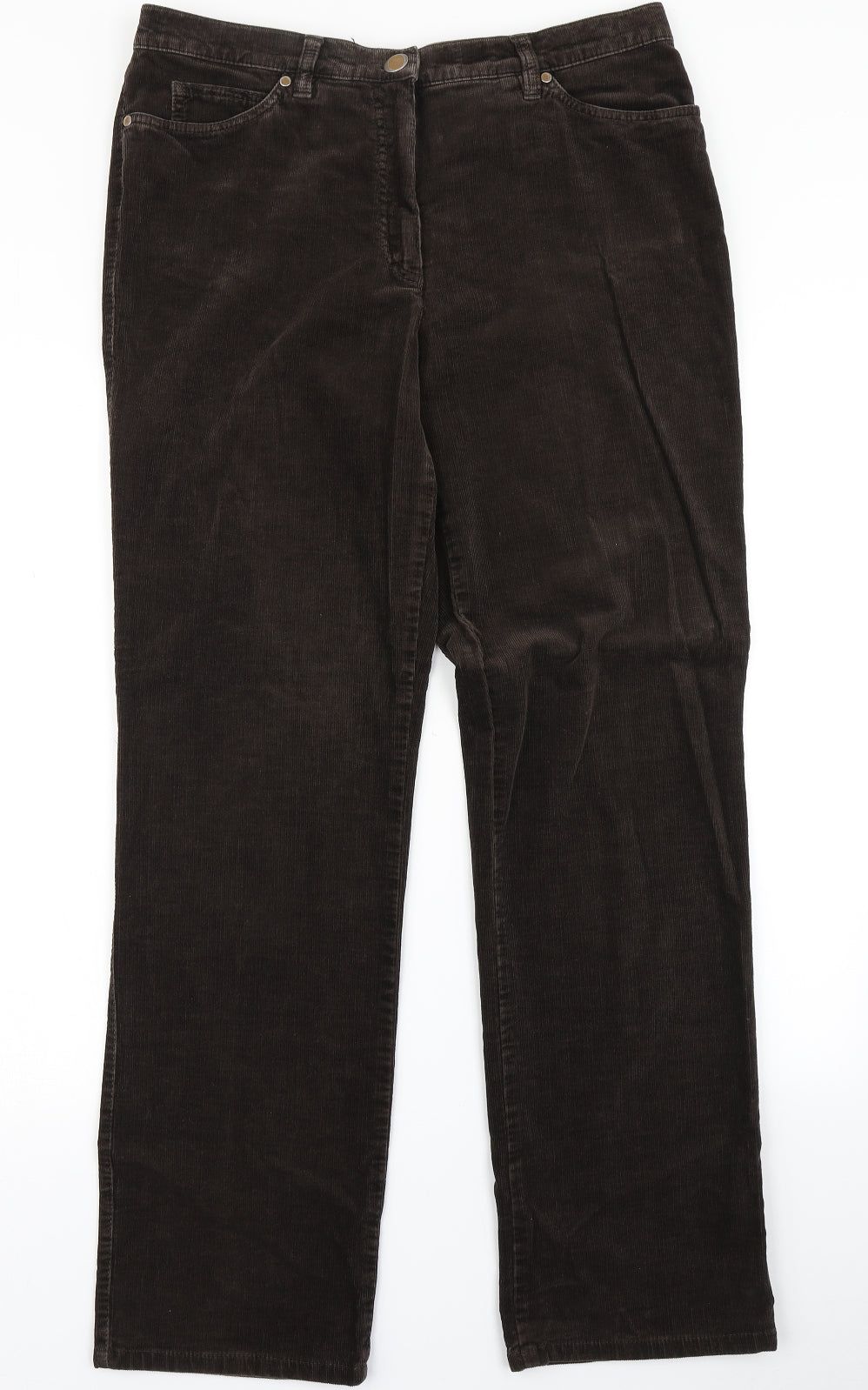 GARDEUR Womens Brown  Corduroy Chino Trousers Size 16 L31 in