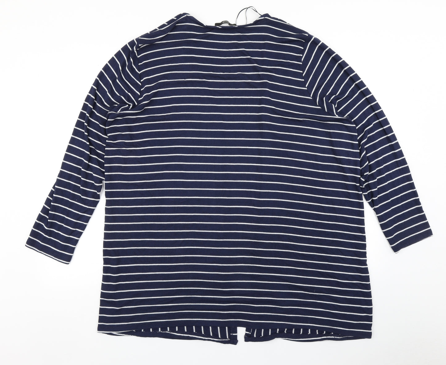 George Womens Blue Striped Knit Cardigan Jumper Size 24