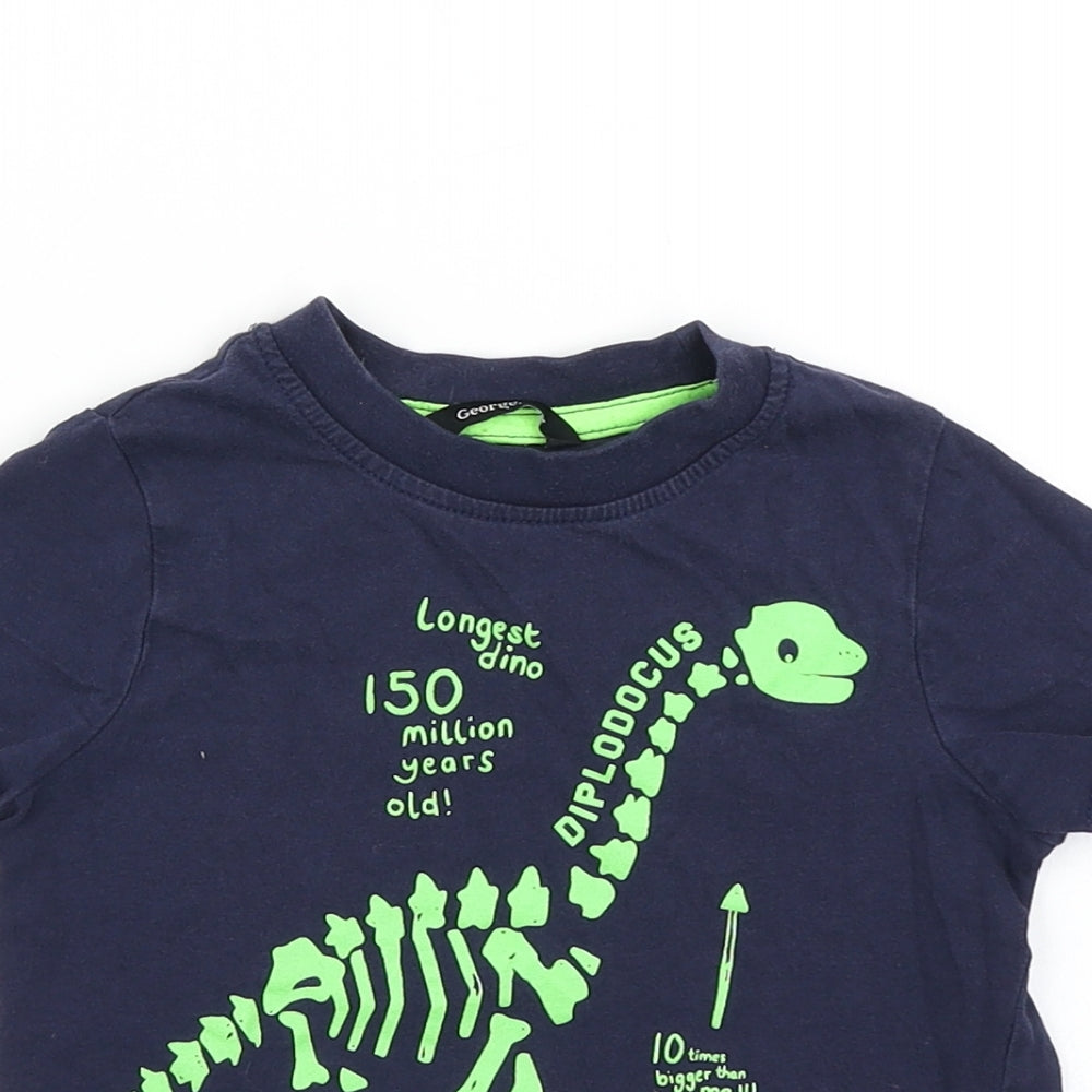 George Boys Blue   Basic T-Shirt Size 18-24 Months  - Dinosaur