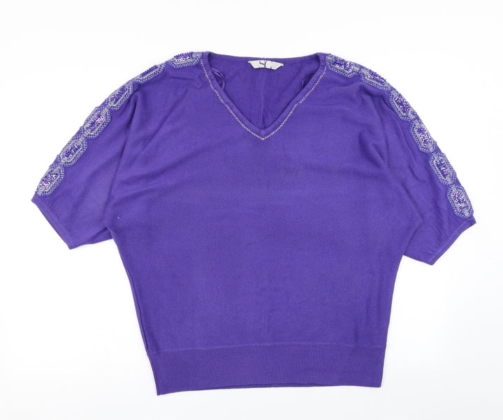 BHS Womens Purple  Knit Pullover Jumper Size 12