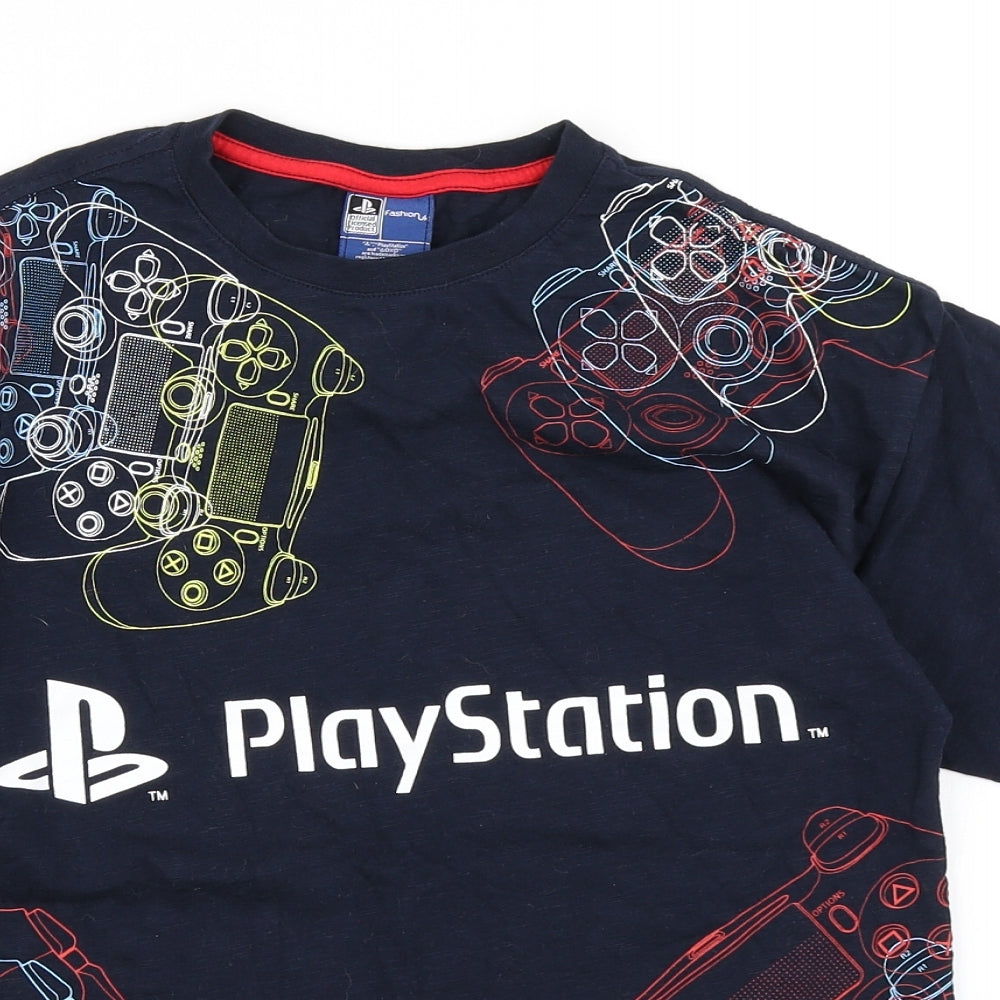 Fashion Uk Boys Blue   Basic T-Shirt Size 11-12 Years  - PlayStation