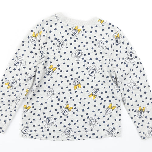 Disney Girls Grey Polka Dot  Basic T-Shirt Size 3-4 Years  - Minnie Mouse Daisy Duck