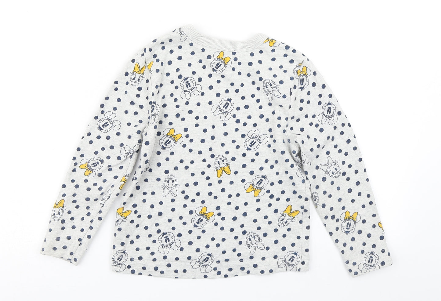Disney Girls Grey Polka Dot  Basic T-Shirt Size 3-4 Years  - Minnie Mouse Daisy Duck