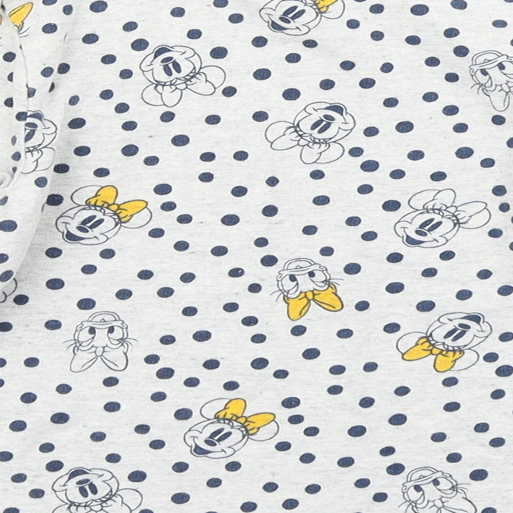 Disney Girls Grey Polka Dot  Basic T-Shirt Size 3-4 Years  - Minnie Mouse Daisy Duck