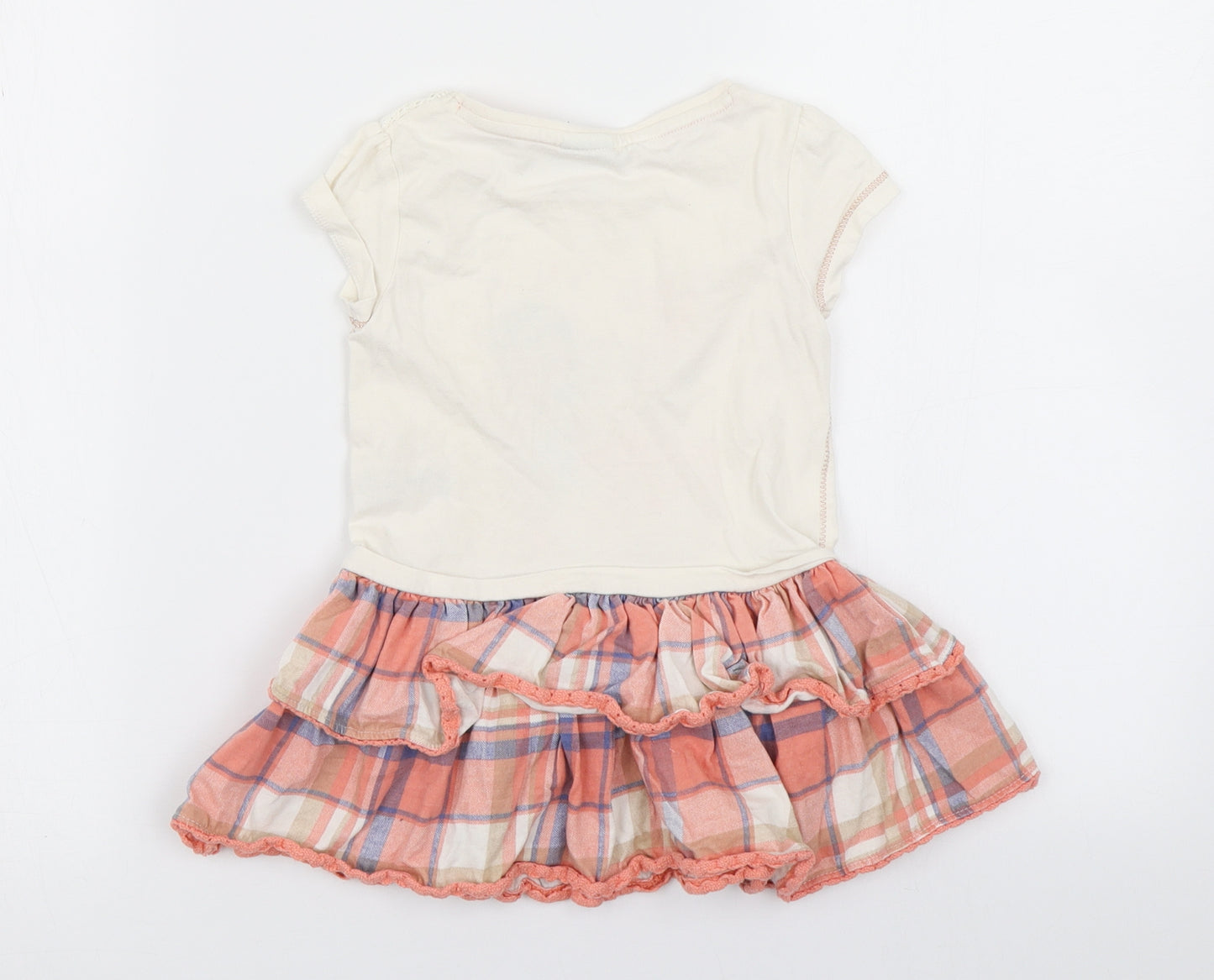 Disney Girls Ivory Plaid  Skater Dress  Size 18-24 Months  - Doc Mcstuffins