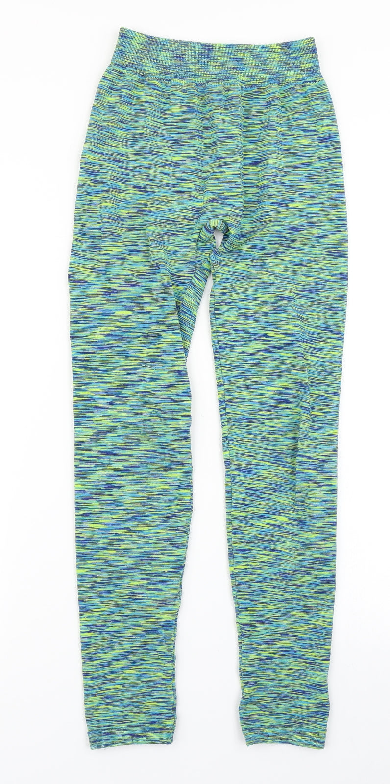90 Degree Girls Green Striped  Capri Trousers Size L - Athletic Leggings
