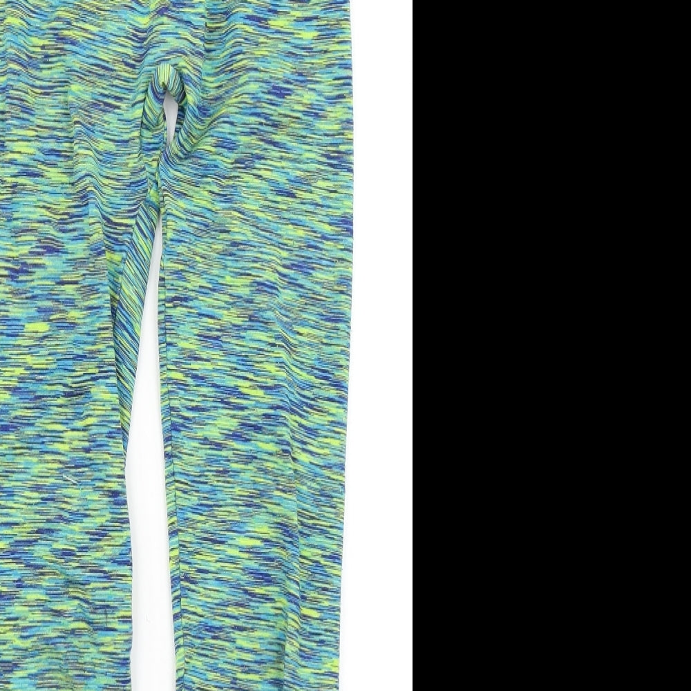 90 Degree Girls Green Striped  Capri Trousers Size L - Athletic Leggings
