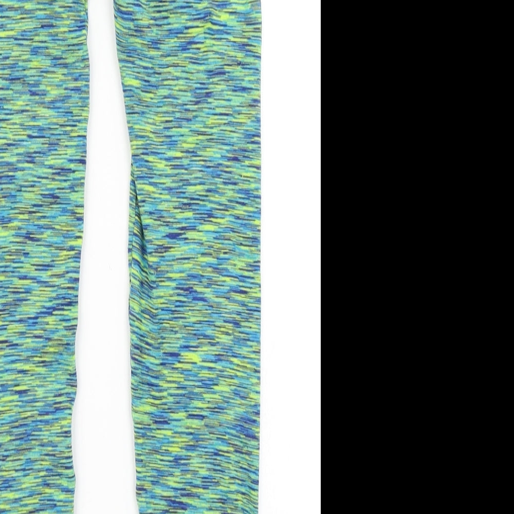 90 Degree Girls Green Striped  Capri Trousers Size L - Athletic Leggings