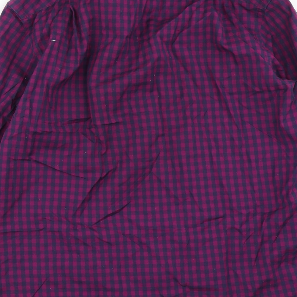 Charles Tyrwhitt Mens Purple Check   Button-Up Size M