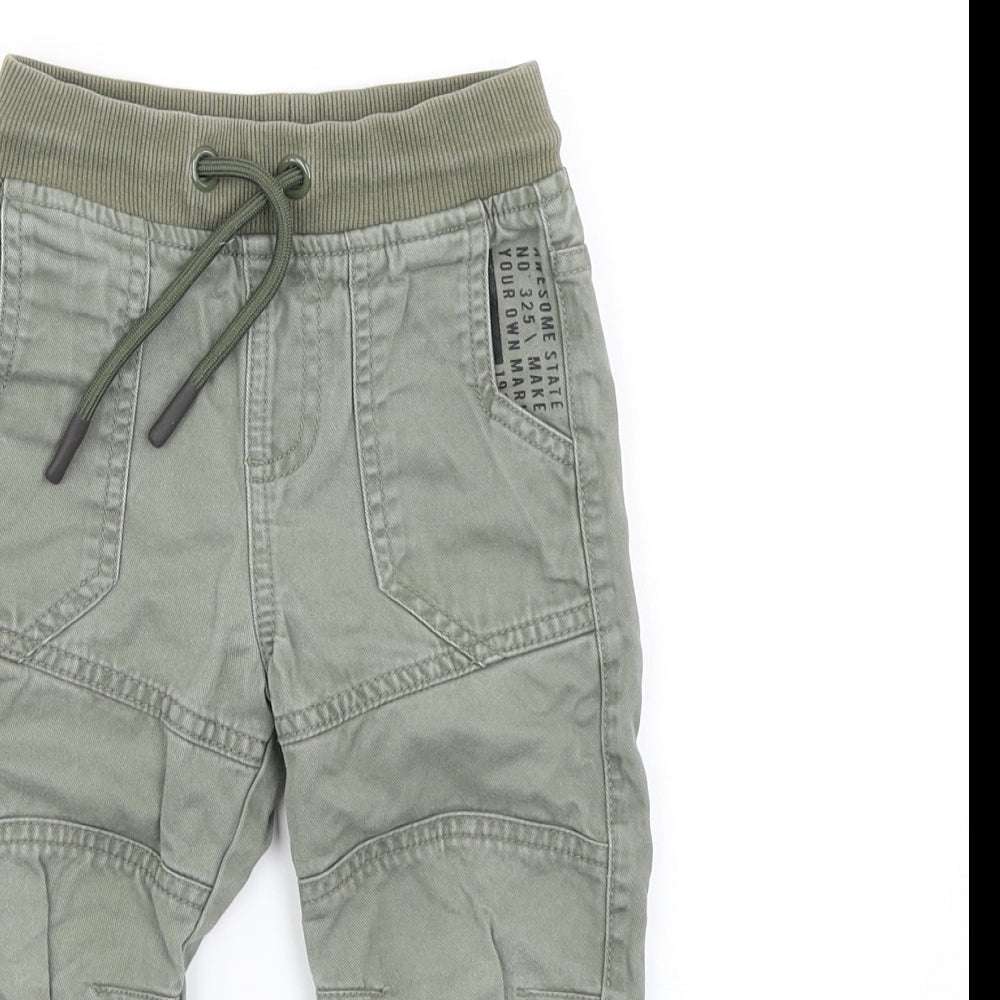 F&F Boys Green   Cargo Trousers Size 18-24 Months