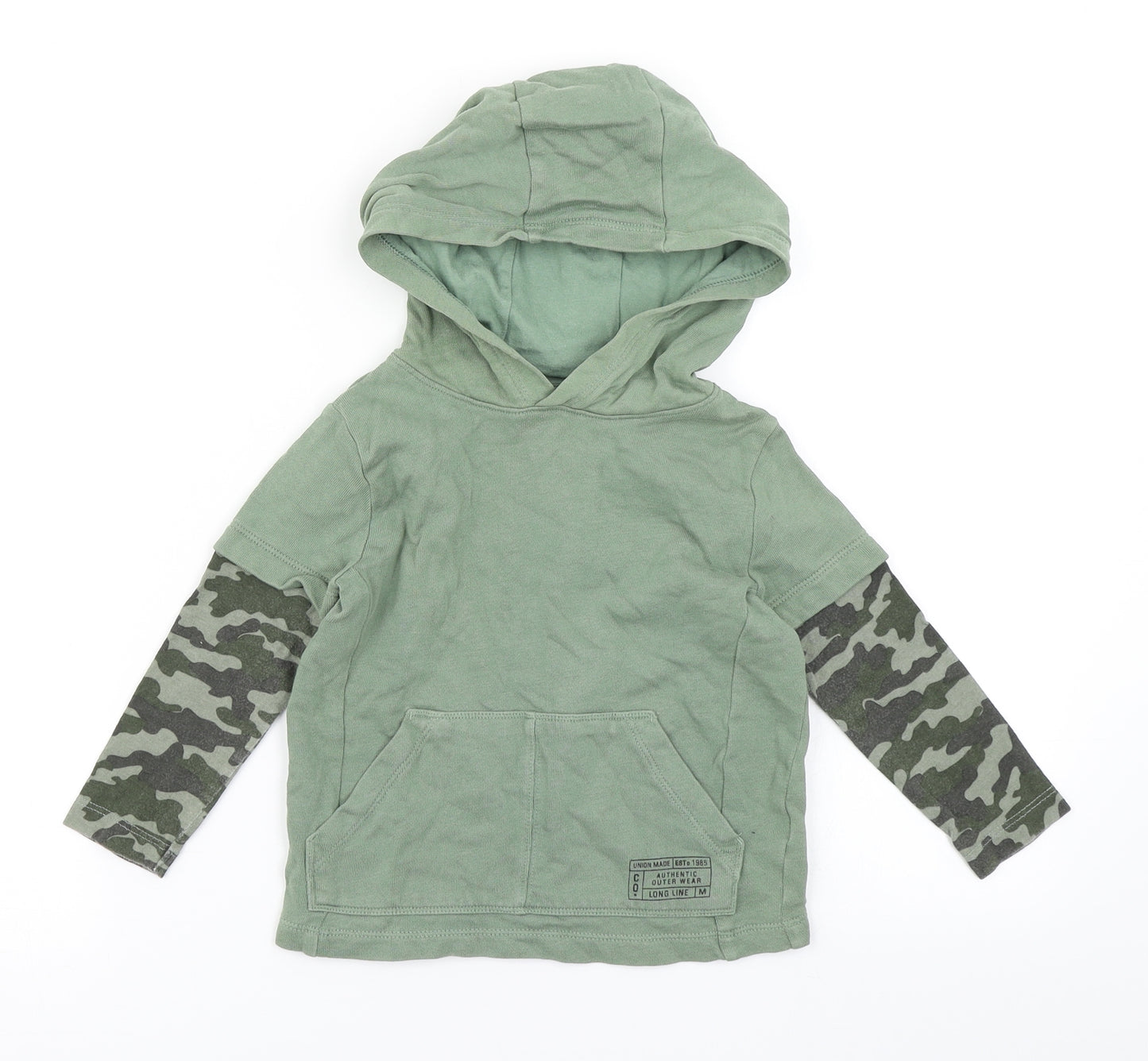 F&F Boys Green Camouflage  Basic T-Shirt Size 18-24 Months