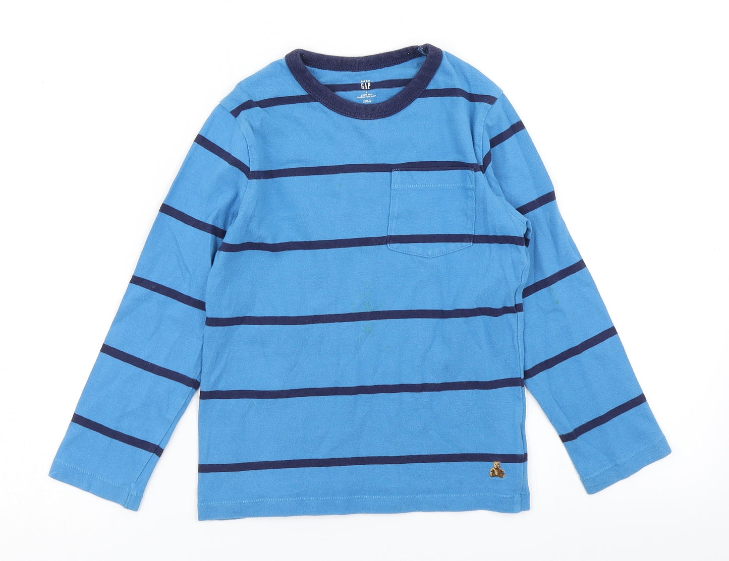 Gap Boys Blue Striped  Basic T-Shirt Size 5 Years