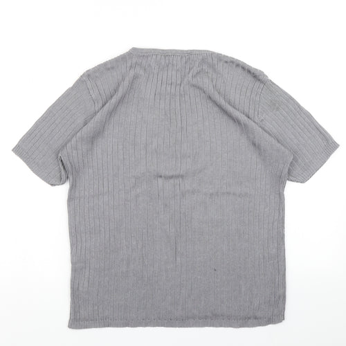 Elizabeth Shelton Womens Grey  Knit Basic T-Shirt Size 16