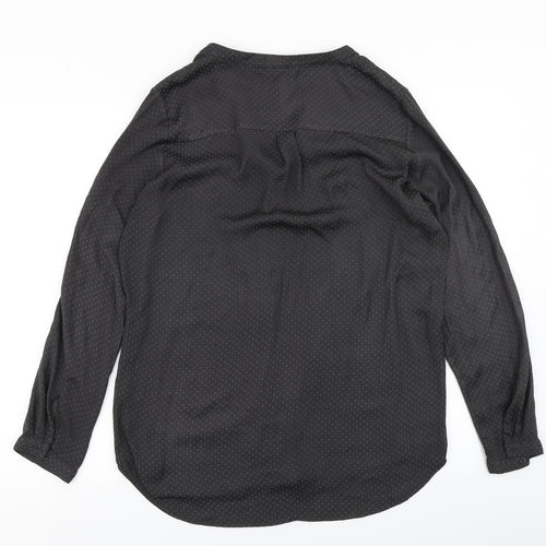 H&M Womens Grey Polka Dot  Basic Blouse Size 12