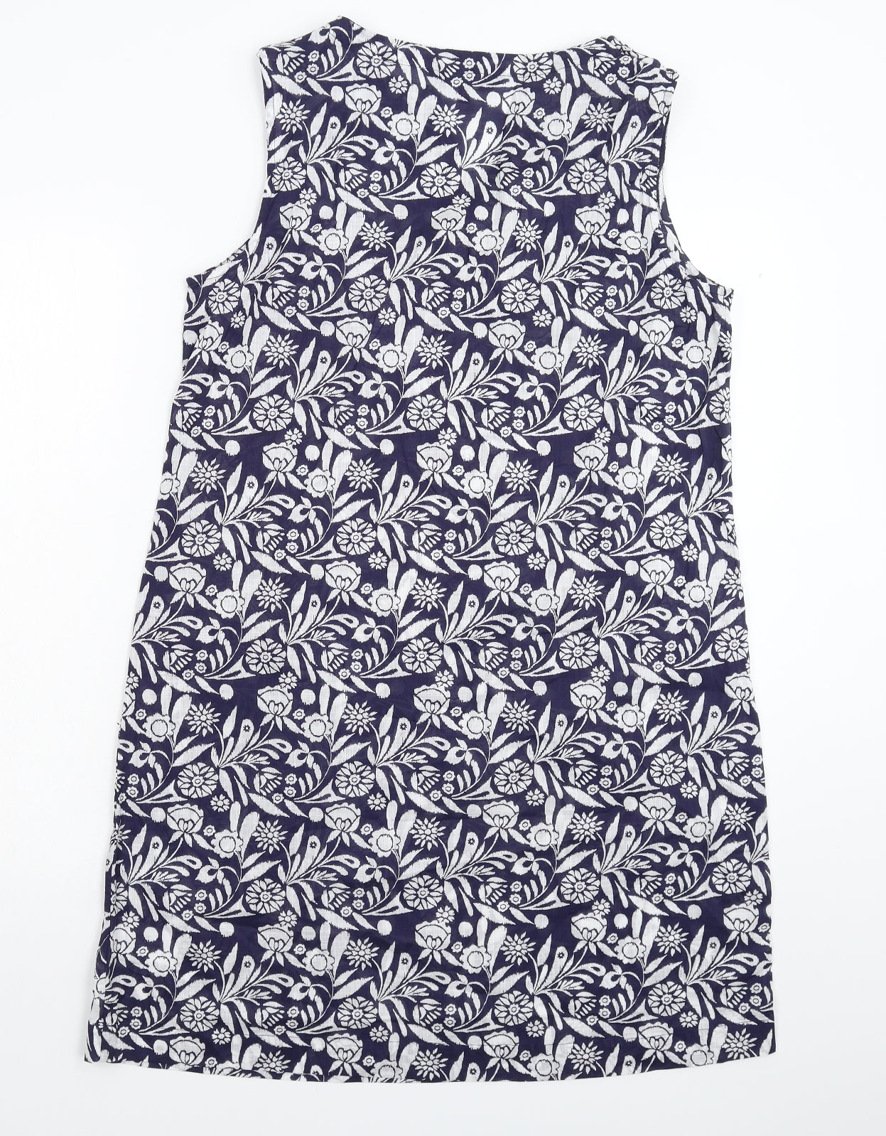Maine Womens Blue Floral  A-Line  Size 14