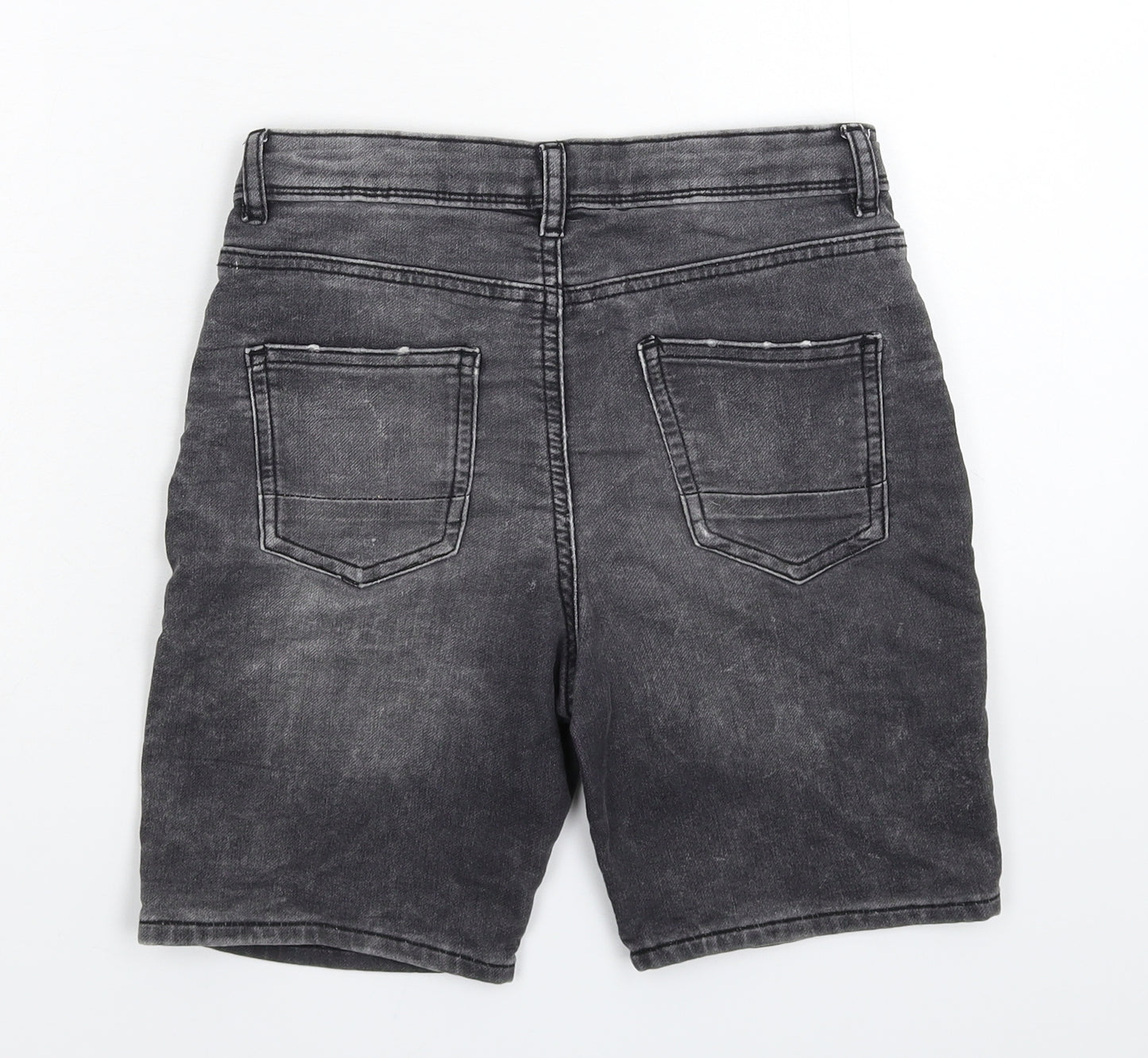 Denim & Co. Boys Grey  Denim Bermuda Shorts Size 9-10 Years - Distressed