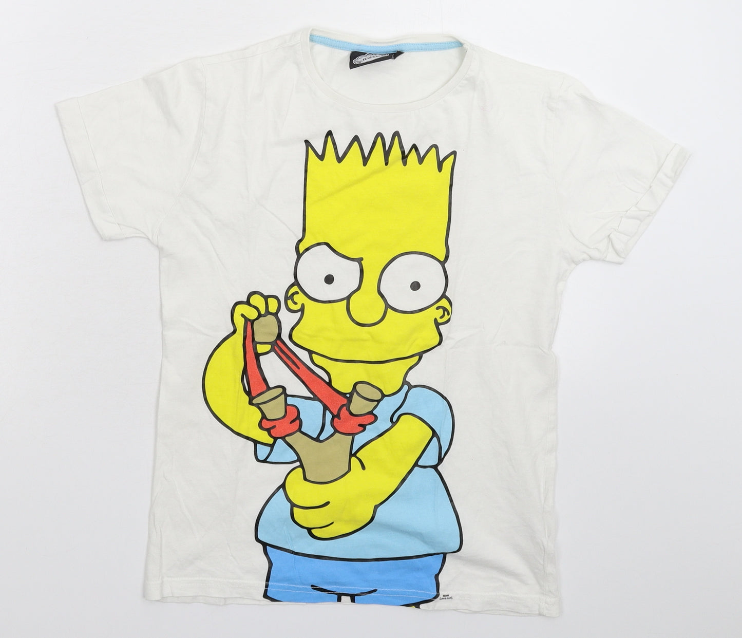 Rebel Boys White   Basic T-Shirt Size 10-11 Years  - The Simpsons