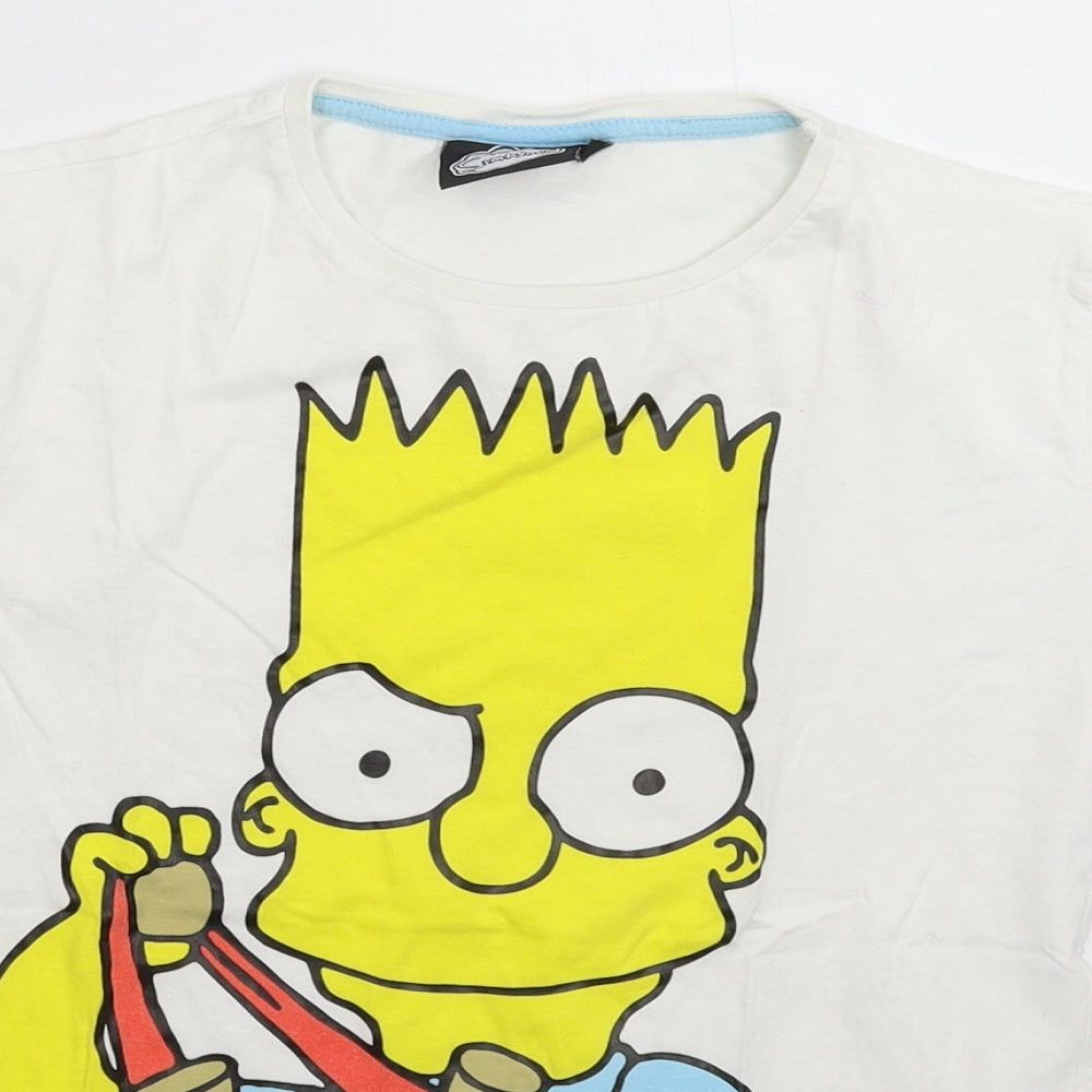 Rebel Boys White   Basic T-Shirt Size 10-11 Years  - The Simpsons