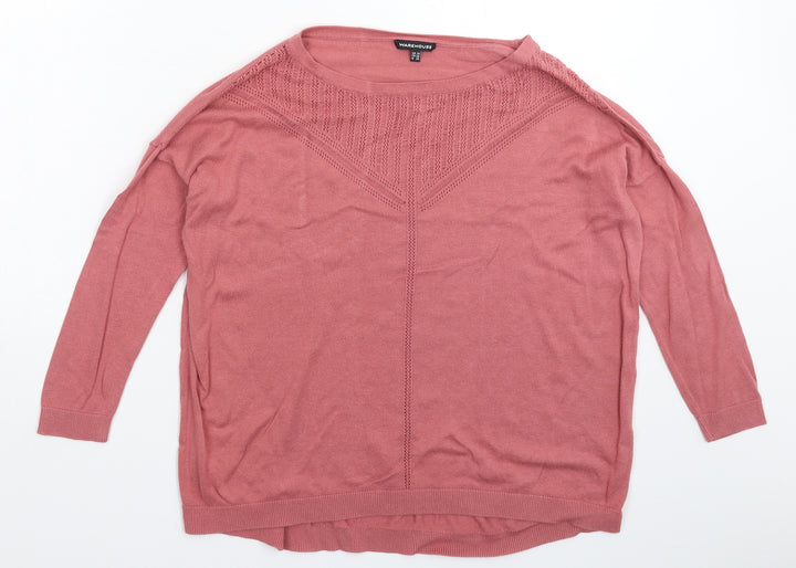Warehouse Womens Pink  Knit Pullover Jumper Size 10