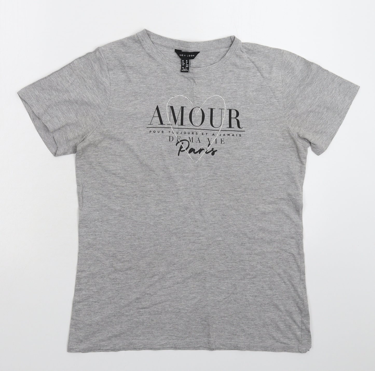 New Look Womens Grey   Basic T-Shirt Size 10