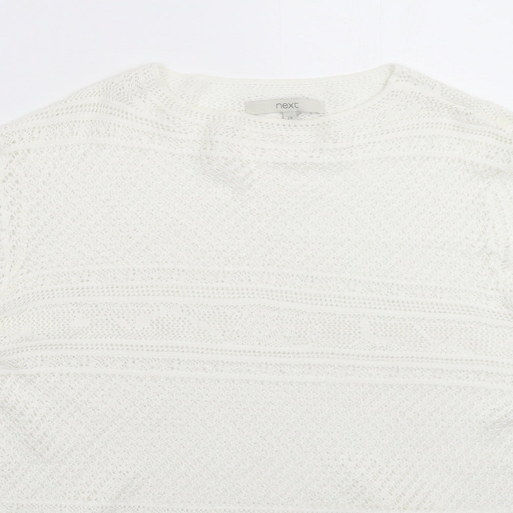 NEXT Womens White  Knit Pullover Jumper Size 20