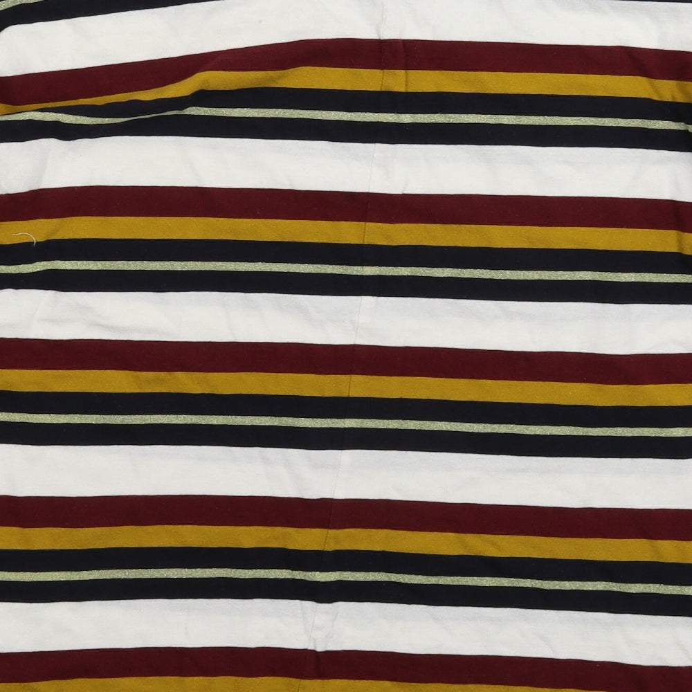 F&F Womens Multicoloured Striped  Basic T-Shirt Size 16