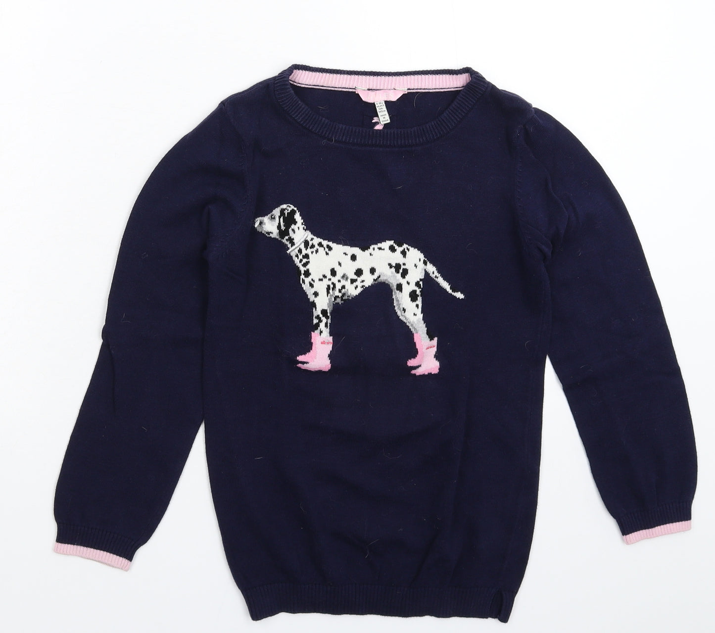 Joules Girls Blue  Knit Pullover Jumper Size 9-10 Years