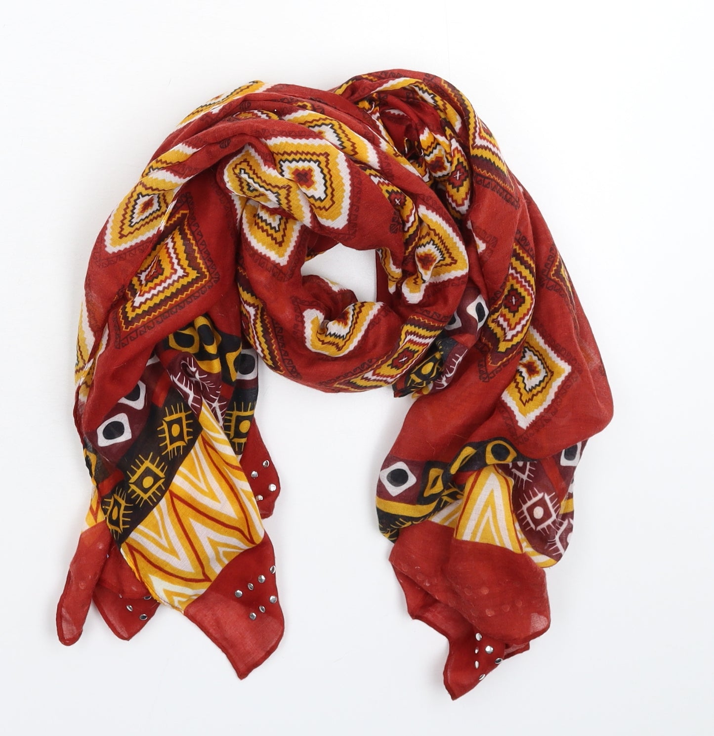 Preworn Womens Multicoloured Geometric Knit  Scarf
