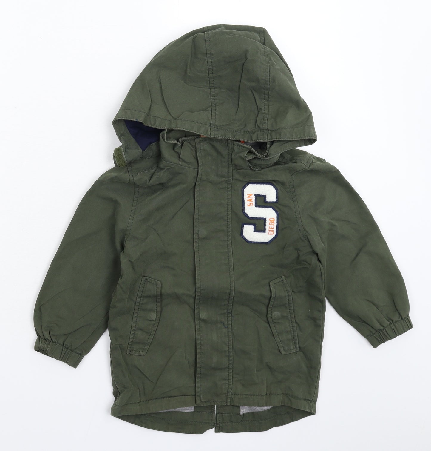 H&M Boys Green   Jacket Coat Size 2-3 Years