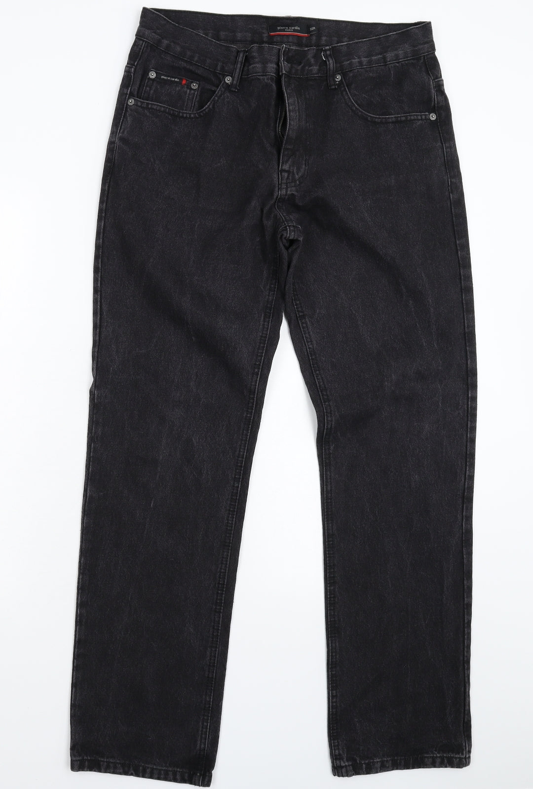 Pierre Cardin Mens Black  Denim Straight Jeans Size 32 L30 in