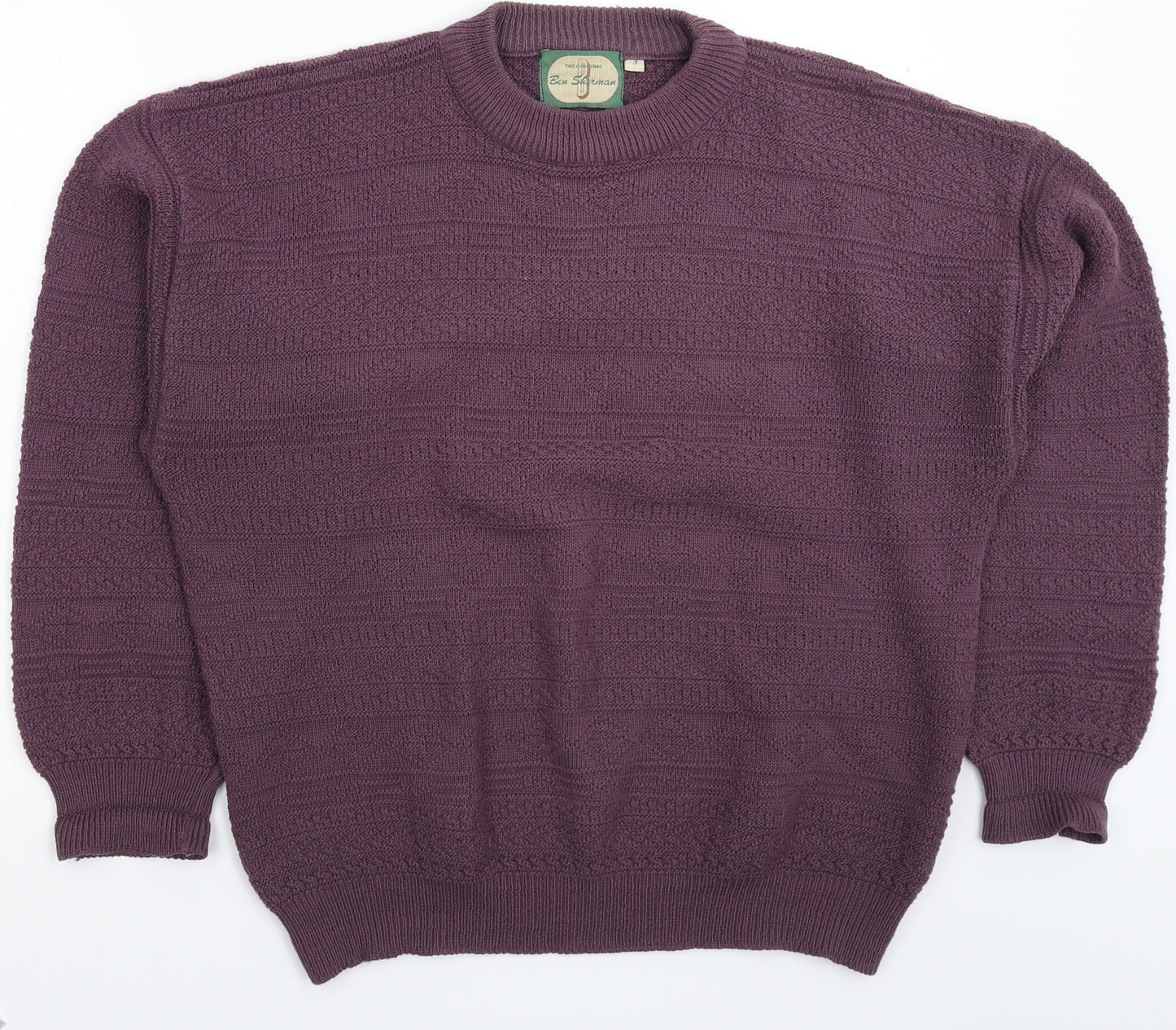 Ben Sherman Mens Grey  Knit Pullover Jumper Size L