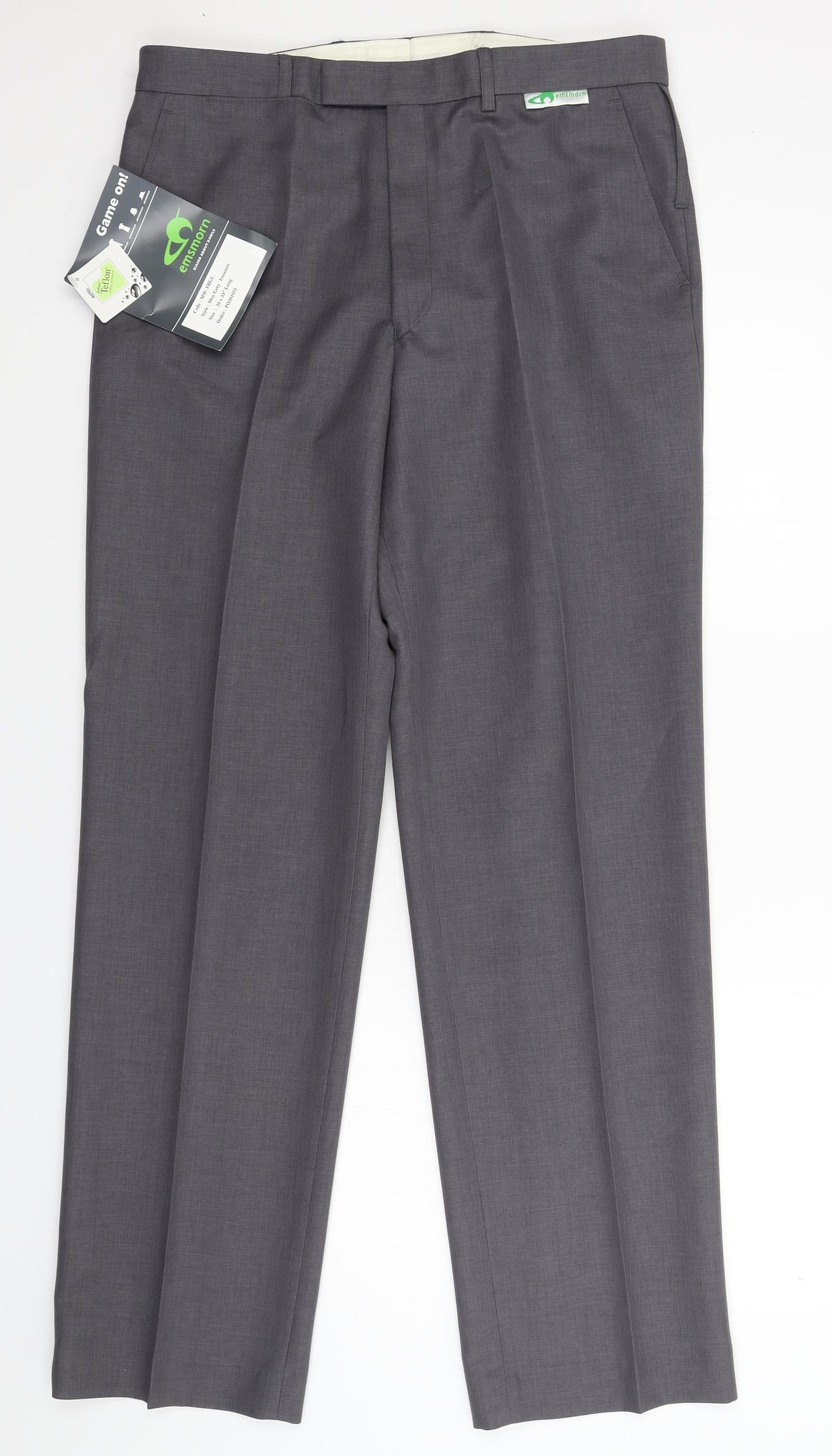 Emsmorn Mens Grey   Dress Pants Trousers Size 36 L33 in