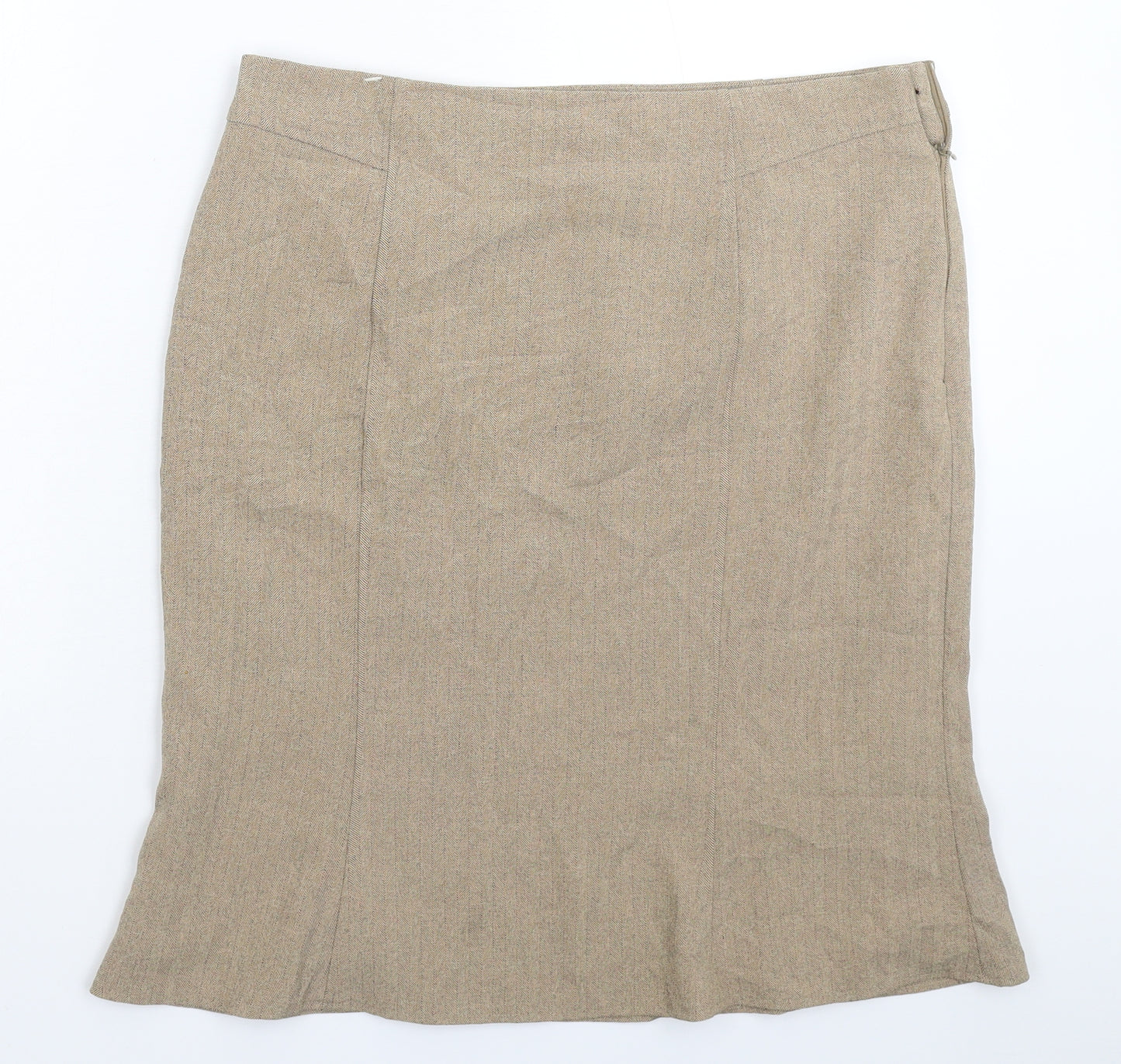 Portafina Womens Beige   Straight & Pencil Skirt Size 14